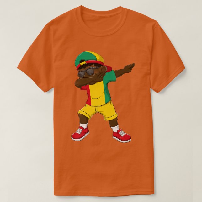 Camiseta Dabbing Boy Guineans Guinea Flag Kids Dab Dance  (Frente do Design)