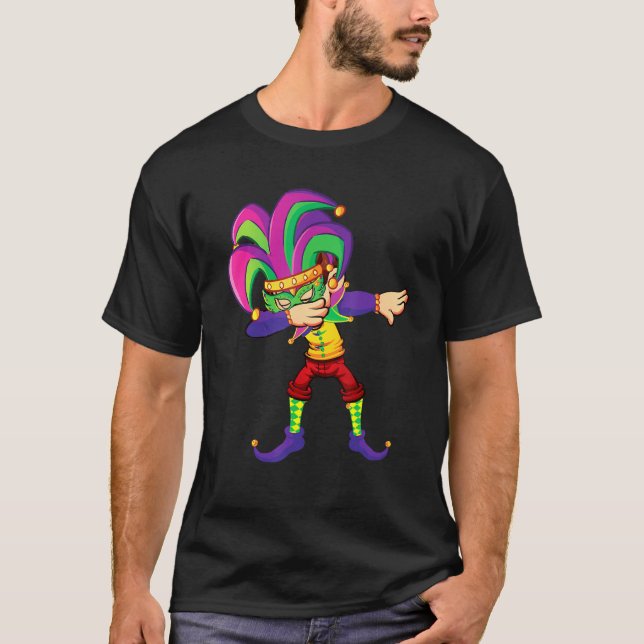 Camiseta Dabbing Boy Mardi Gras Costume Outfit Funny Mardi (Frente)