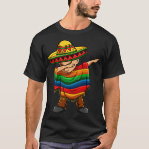 Camiseta Dabbing Boy Mexican Poncho Cinco de Mayo Sombrero 