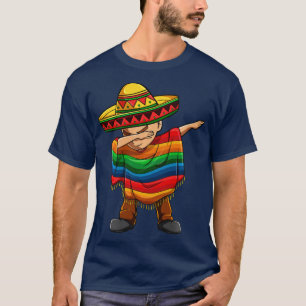 Camiseta Dabbing Boy Mexicano Poncho Cinco de Mayo Sombrero