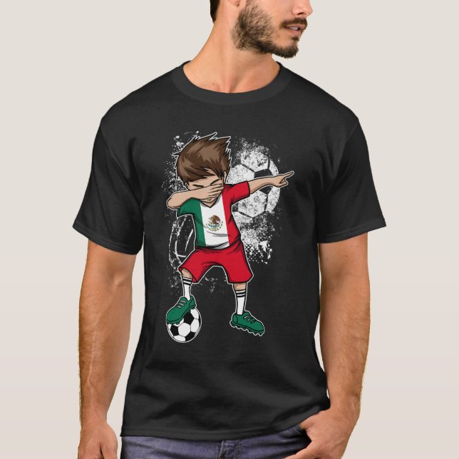 Camiseta Dabbing Boy Mexico Soccer Shirt Jersey Foto mexica (Frente)