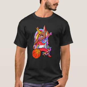 Camiseta Dabbing Brown Skin Unicorn Cingapura Basquete Fa