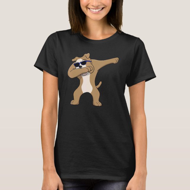 Camiseta Dabbing Bulldog Dog Kids Pet Love Rescut Engl (Frente)