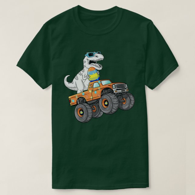 Camiseta Dabbing Bunny Felz pascoa Monster Truck Lovers Ki (Frente do Design)