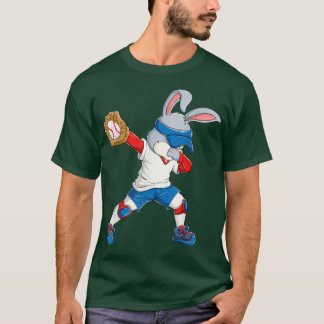 Camiseta Dabbing Bunny Páscoa Day Baseball Catcher Happy Ea