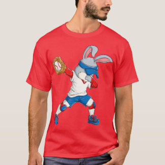 Camiseta Dabbing Bunny Páscoa Day Baseball Catcher Happy Ea