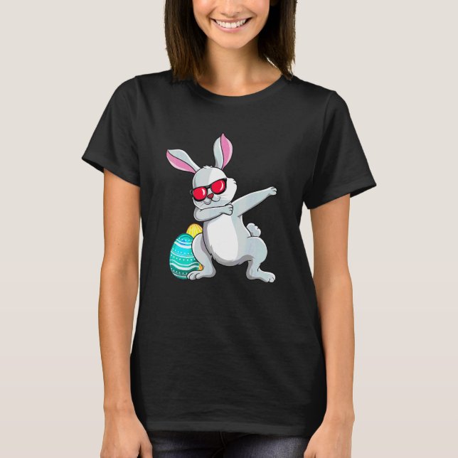Camiseta Dabbing Bunny Páscoa Day Rabbit Ovos caçando Dab B (Frente)