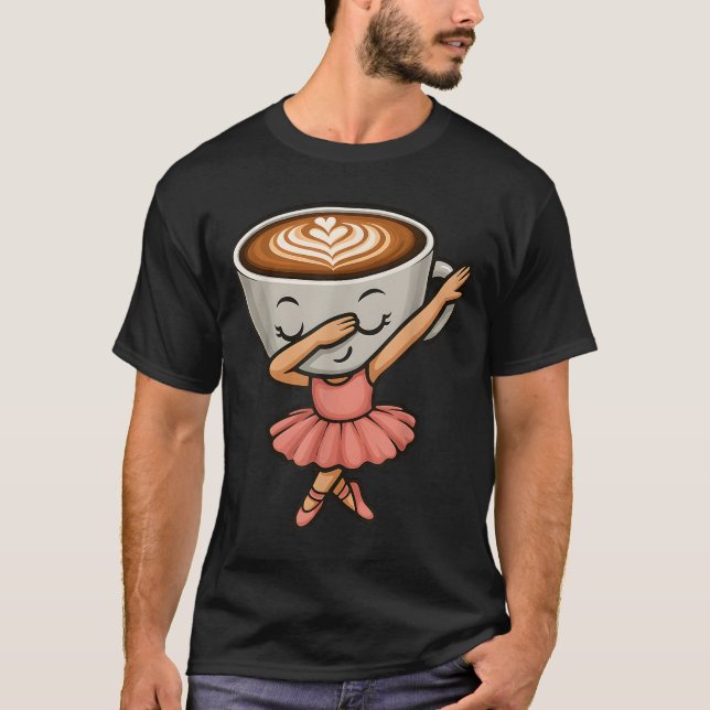 Camiseta Dabbing Cappuccino Ballerina Cute — Coração-Cobra  (Frente)
