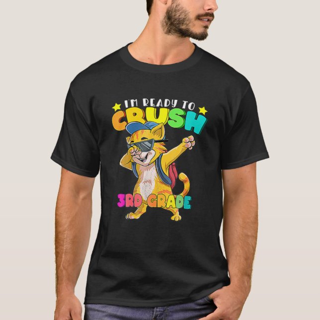 Camiseta Dabbing Cat Back O School Boys Garotas Gif (Frente)