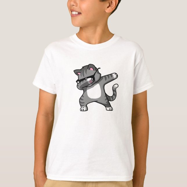 Camiseta Dabbing Cat Funny Shirt Dab Hop Hop T-Shirt (Frente)