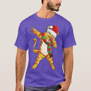 Camiseta Dabbing Cat Papais noeis Crianças de Natal Meninos