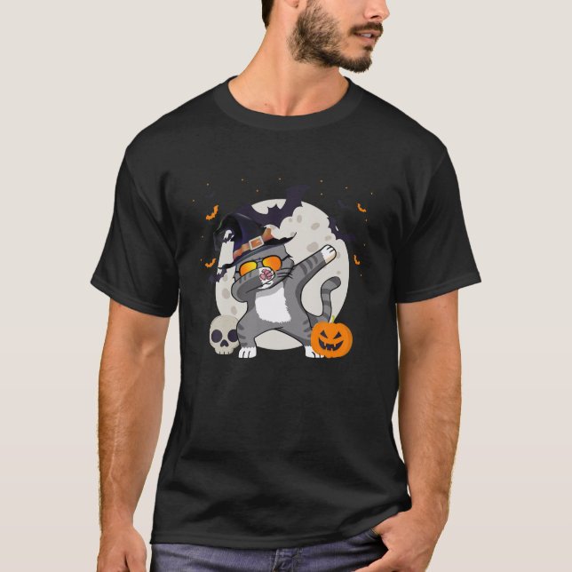 Camiseta Dabbing Cat Witch (Frente)