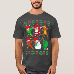 Camiseta Dabbing Christmas Ugly Xmas Sweater Papais noeis D