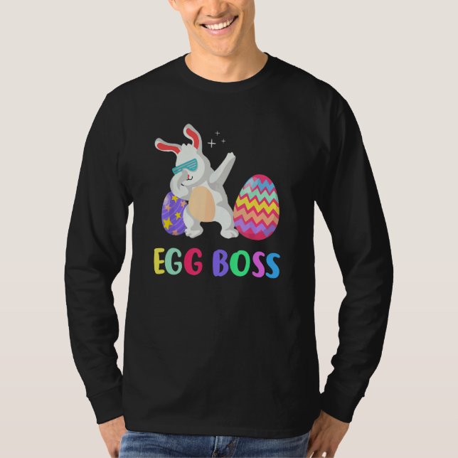 Camiseta Dabbing Colorfull Egg Boss Páscoa Bunny Kids Toddl (Frente)