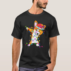 Camiseta Dabbing Corgi Christmas Fairy Lights Dog Xmas Cost