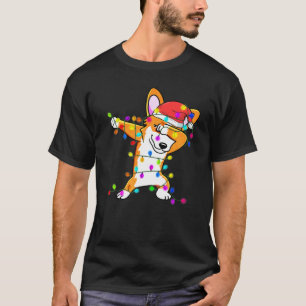 Camiseta Dabbing Corgi Christmas Fairy Lights Dog Xmas Cost