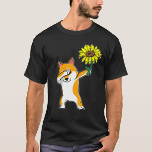 Camiseta Dabbing Corgi Dog Sunflower Autism Sensibilização
