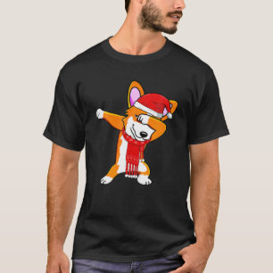 Camiseta Dabbing Corgi Engraçado Festa de Natal Bonito X