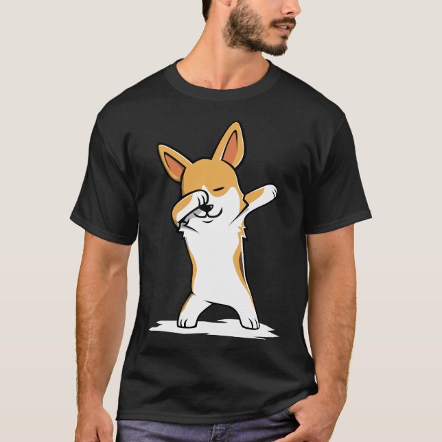 Camiseta Dabbing Corgi Funny (Frente)