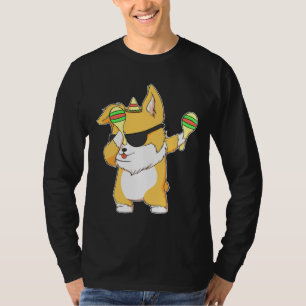 Camiseta Dabbing Corgi In Sombrero With Maracas 689