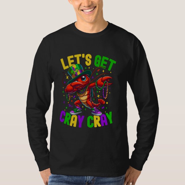 Camiseta Dabbing Crawfish Mardi Gras Vamos Get Cray Ca (Frente)