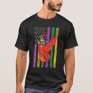 Camiseta Dabbing Crawfish Mask Mardi Gras Celebration Ameri