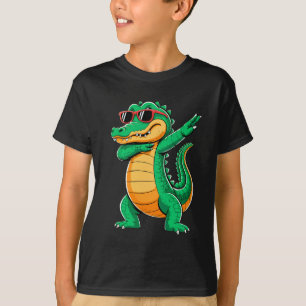 Camiseta Dabbing Crocodilo with Sunglass Alligator Boy Ki