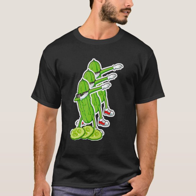 Camiseta Dabbing Cucumber Picker Dancing Vestindo óculos es (Frente)