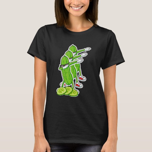 Camiseta Dabbing Cucumber Picker Dancing Vestindo óculos es (Frente)