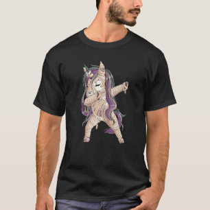 Camiseta Dabbing Cute Mummy Unicorn Purple Halloween