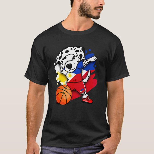 Camiseta Dabbing Dalmaciano Filipinas, torcedores de basque (Frente)