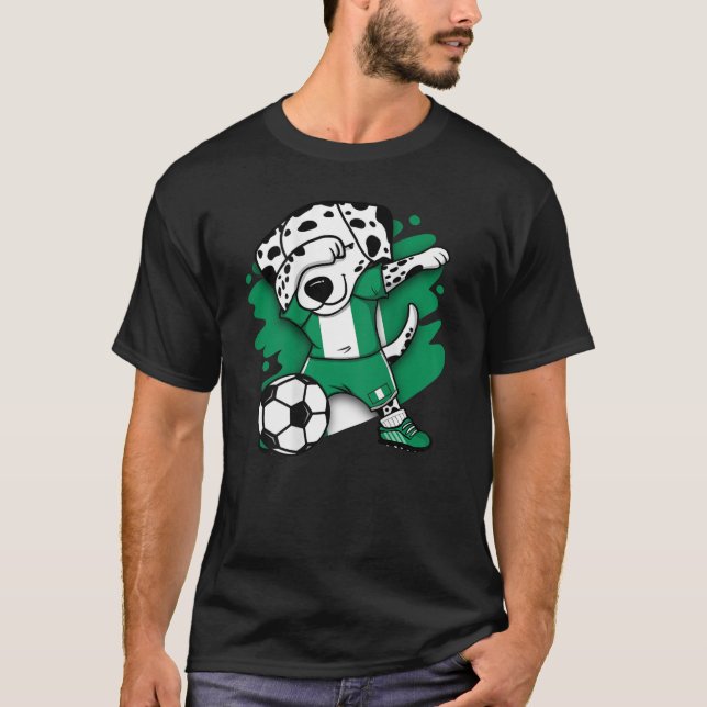 Camiseta Dabbing Dalmaciano Nigéria Soccer Fans Jersey (Frente)