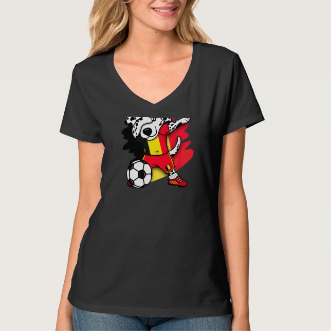 Camiseta Dabbing Dalmatian Belgium Soccer Fans Jersey (Frente)