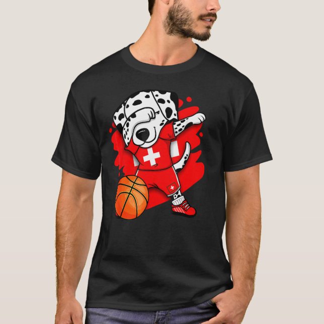 Camiseta Dabbing Dalmatic Suiça Basball Fans Jans (Frente)