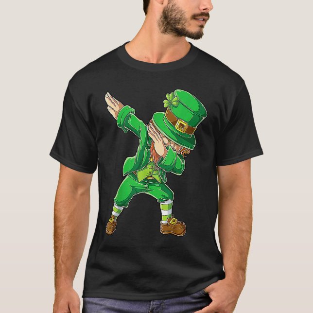 Camiseta Dabbing Dance Irish Shamrock St Patricks Day (Frente)