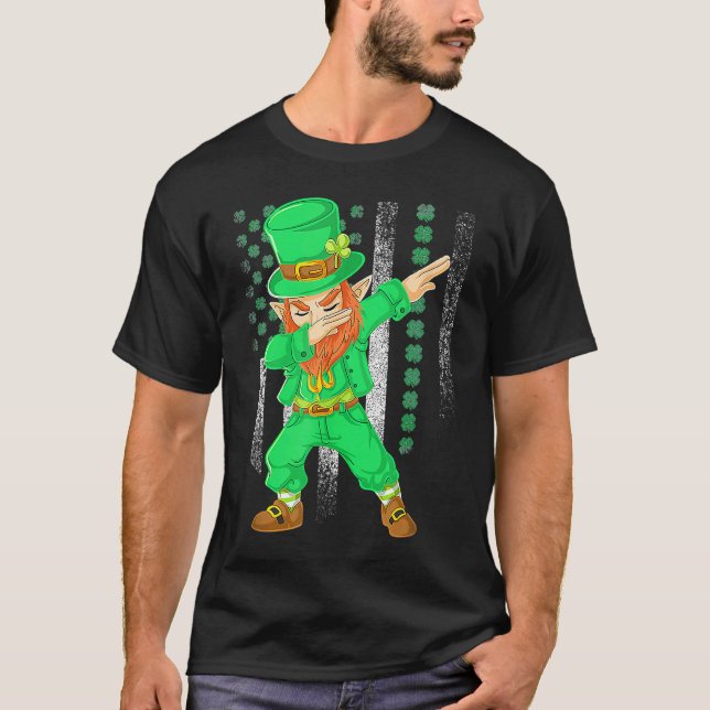 Camiseta Dabbing Dance Irish Shamrock St Patricks Day   2 (Frente)