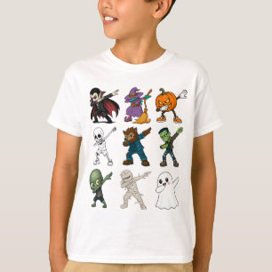 Camiseta Dabbing de caracteres de Dia de as Bruxas engraçad