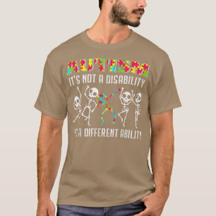 Camiseta Dabbing Do Esqueleto Autista Não Difere