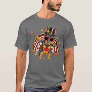 Camiseta Dabbing Doberman Dia de Ação de Graças Cachorros P