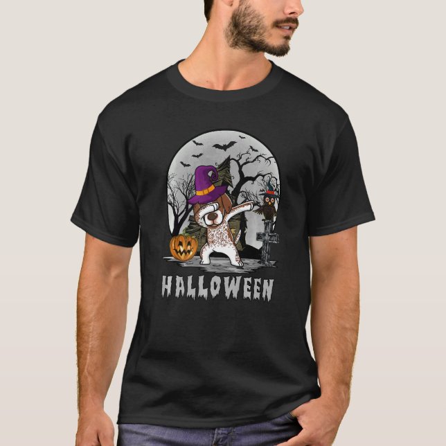 Camiseta Dabbing Dog Halloween Shorthired Pointer H (Frente)