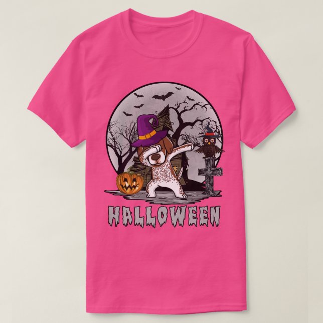 Camiseta Dabbing Dog Halloween Shorthired Pointer H (Frente do Design)