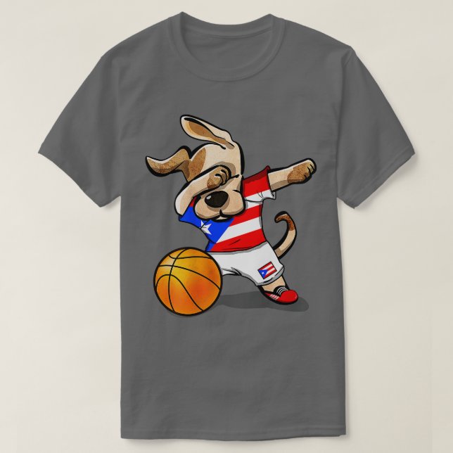 Camiseta Dabbing Dog Puerto Rico Basball Fans Jersey Spo (Frente do Design)