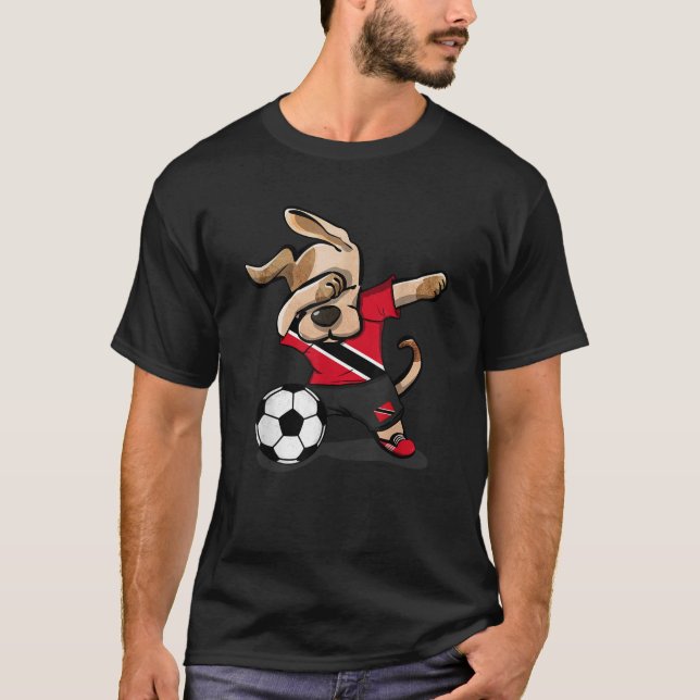 Camiseta Dabbing Dog Trinidad and Tobago Soccer Jersey Foot (Frente)
