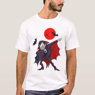Camiseta Dabbing Dracula Vampiro Conde Halloween Dabula Gif