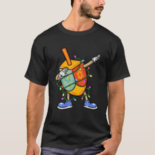 Camiseta Dabbing Dreidel Hanukkah natal acende Menorah