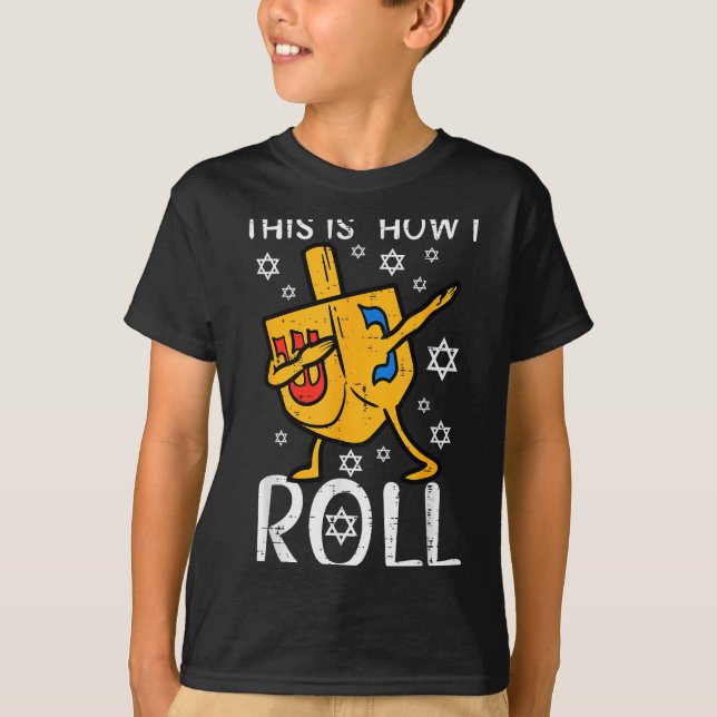 Camiseta Dabbing Dreidel Ugly Hanukkah Funny Chanukah Men W (Frente)