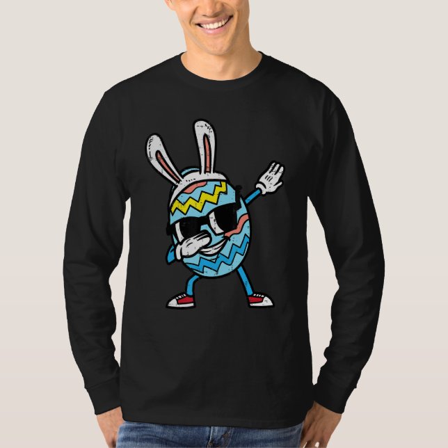 Camiseta Dabbing Easter Egg Bunny Cute Dance Boys Crianças (Frente)