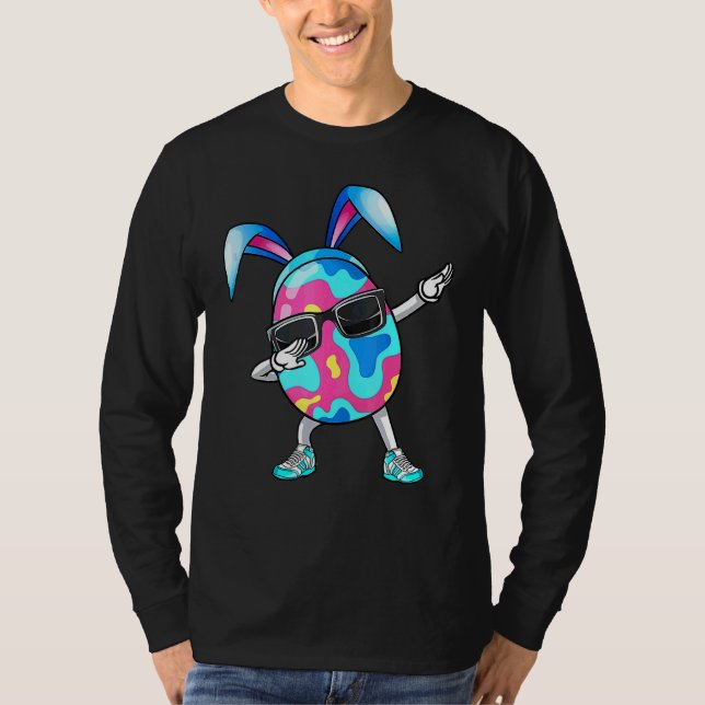 Camiseta Dabbing Easter Egnola Cony Ears Páscoa Day Hunter  (Frente)