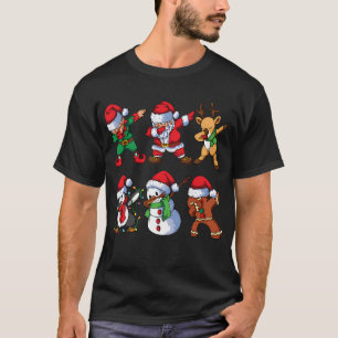 Camiseta Dabbing elfo amigos natal papai noel