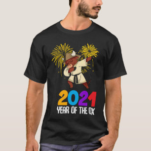 Camiseta Dabbing Em 2021 Ano Do Ano Novo Da Ox Chinesa